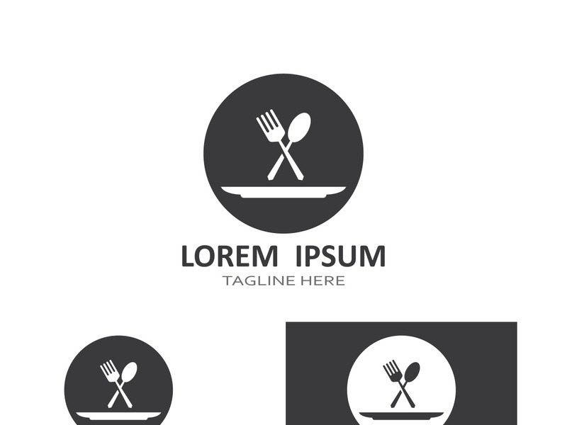 Creative spoon and fork logo.