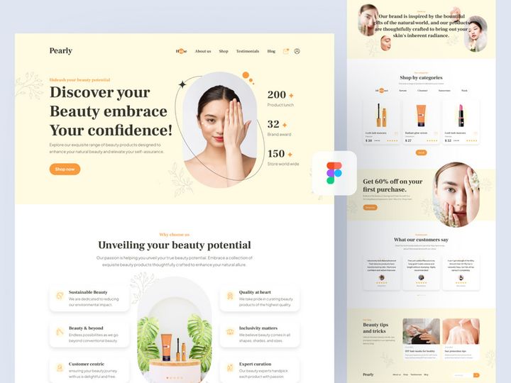 Pearly - skincare store website
