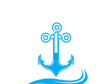 Anchor logo icon boat ship marine navy design vector