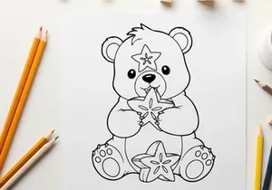 Cute polar bear holding snowflake vector illustration flat design