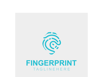 Fingerprint technology Logo Security system element symbol biometric template preview picture