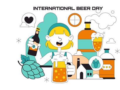 10 International Beer Day Illustration