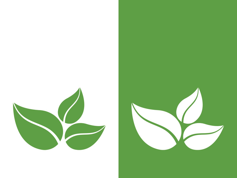 Logos of green tree leaf ecology nature element vector