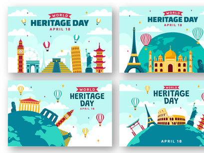 12 World Heritage Day Illustration