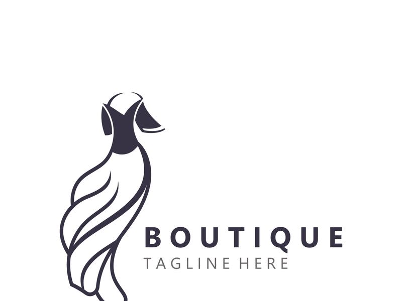 Dress woman logo design beauty fashion for boutique shop vector template vector