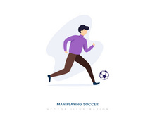 A man playing soccer vector illustration