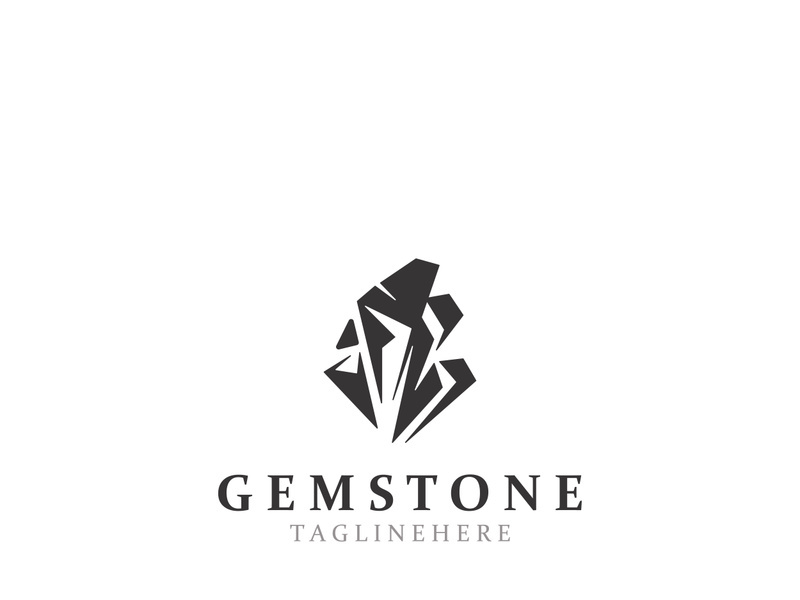 Gemstone modern logo design template for jewelry, boutique and wedding business
