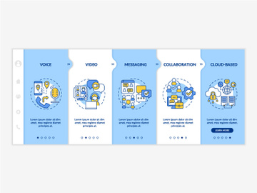 UCaaS functions blue and white onboarding template preview picture