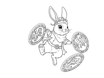Lucky rabbit with coins vector illustration flat design preview picture