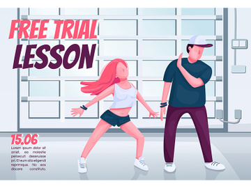 Contemp free trial lessons banner flat vector template preview picture
