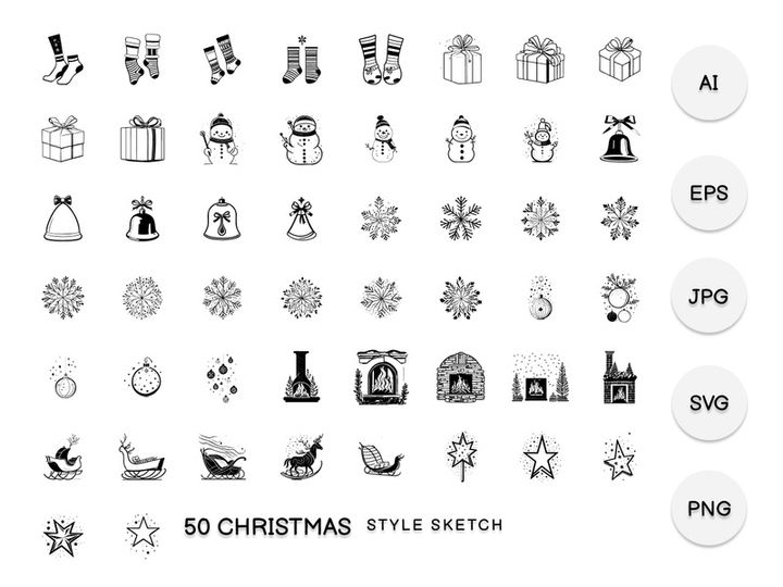 Christmas Element Draw Black