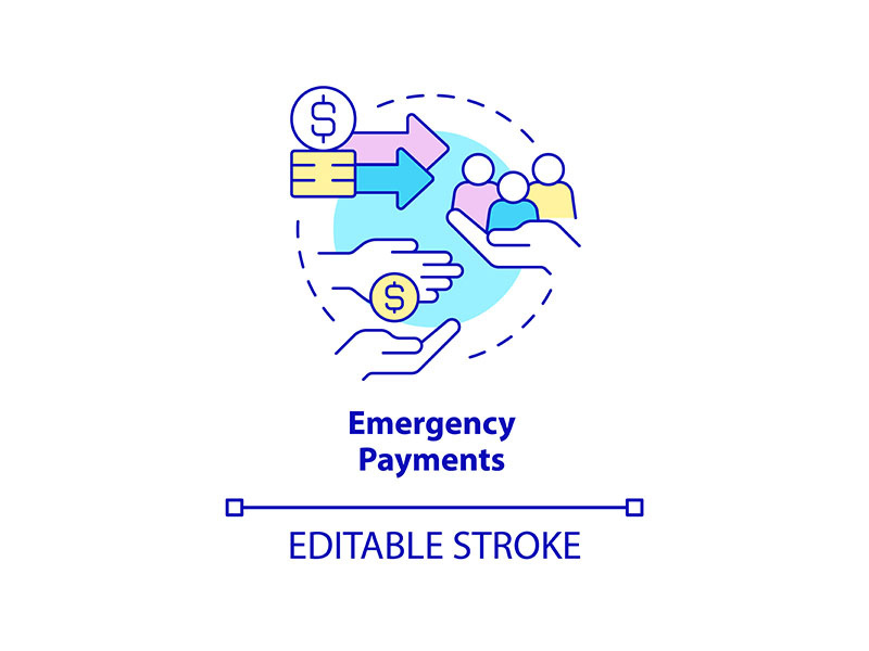 Emergency payments concept icon