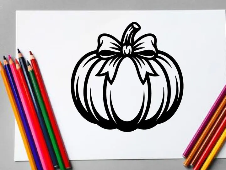Cute Halloween Pumpkin with Bow for Fall Decor and Celebrations