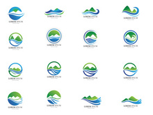 Mountain landscape logo vector