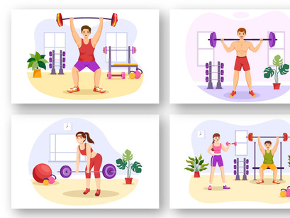 13 Weightlifting Sport Illustration