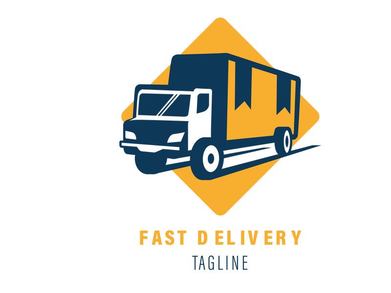 Logo truck delivery service concept.