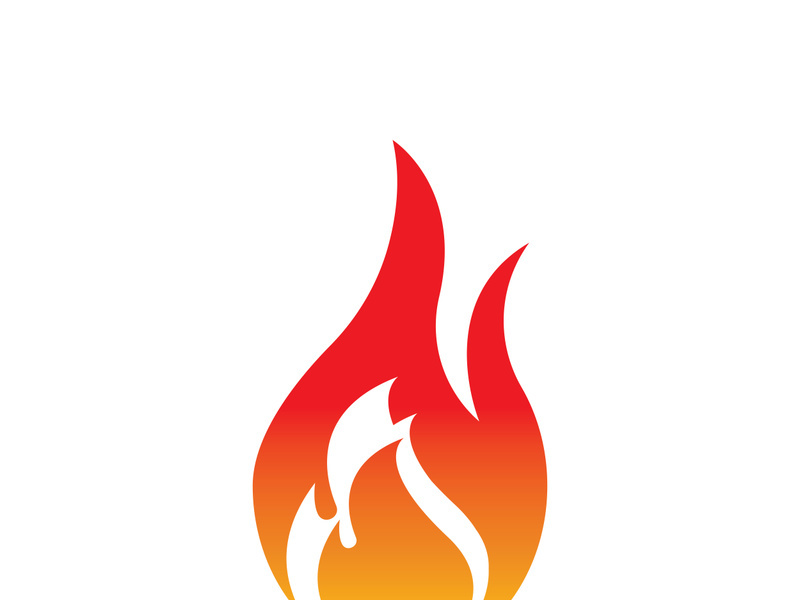 Fire logo design illustration and fire symbol icon vector