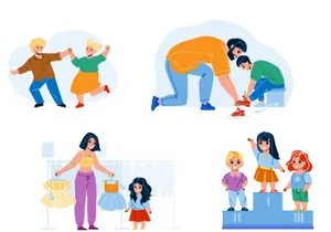 Kid boy girl characters