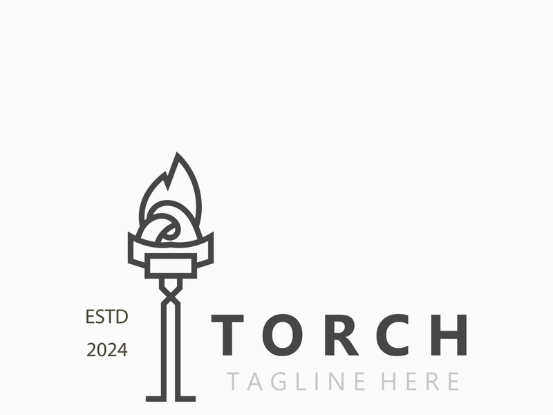 Torch logo Graphic, Olympics flame Modern Design Element simple minimalist