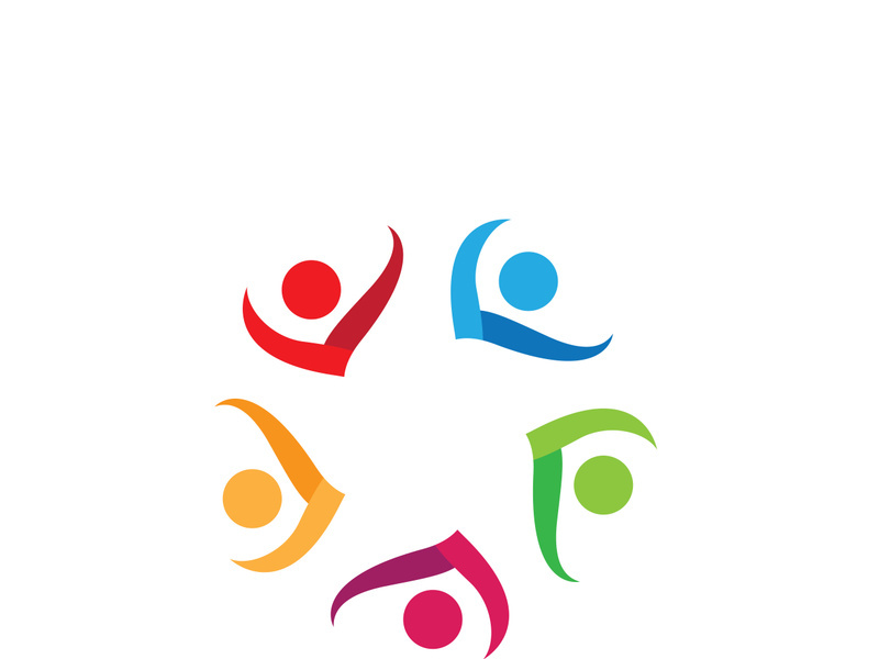 Community people logo network and social icon design template