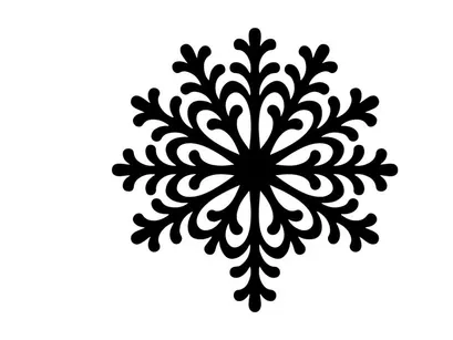 Dekoratives schwarzes Schneeflocken-Element für Winter- und Weihnachtsdekoration