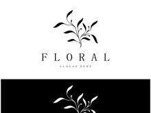 Elegant floral and leaf frame. Delicate botanical vector illustration for labels, spas, corporate identity, and wedding invitations