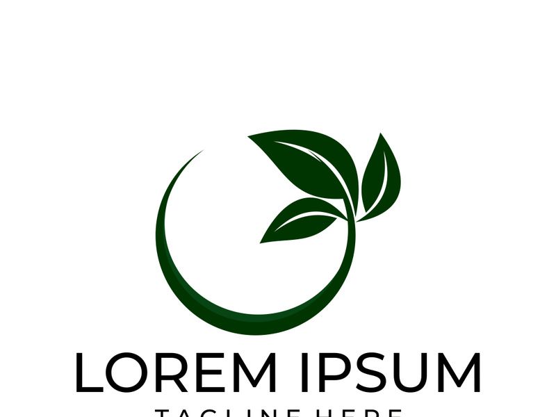 Green leaf logo design vector illustration