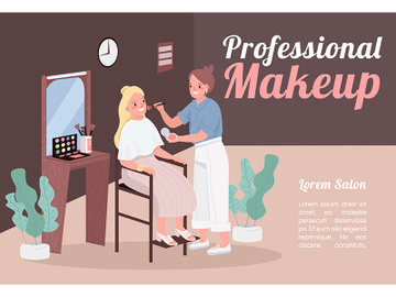 Professional makeup banner flat vector template preview picture