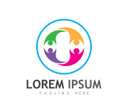 Community of people logo design with creative idea.