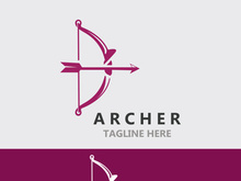 Crossbow logo image archery arrow vector, elegant modern simple icon design template