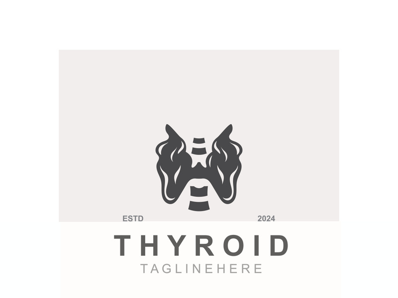 Thyroid Gland human Endocrine System structure logo thyroid care simple template design