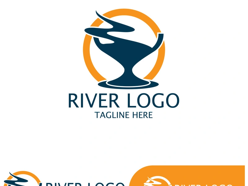 River Logo vector icon illustration design template