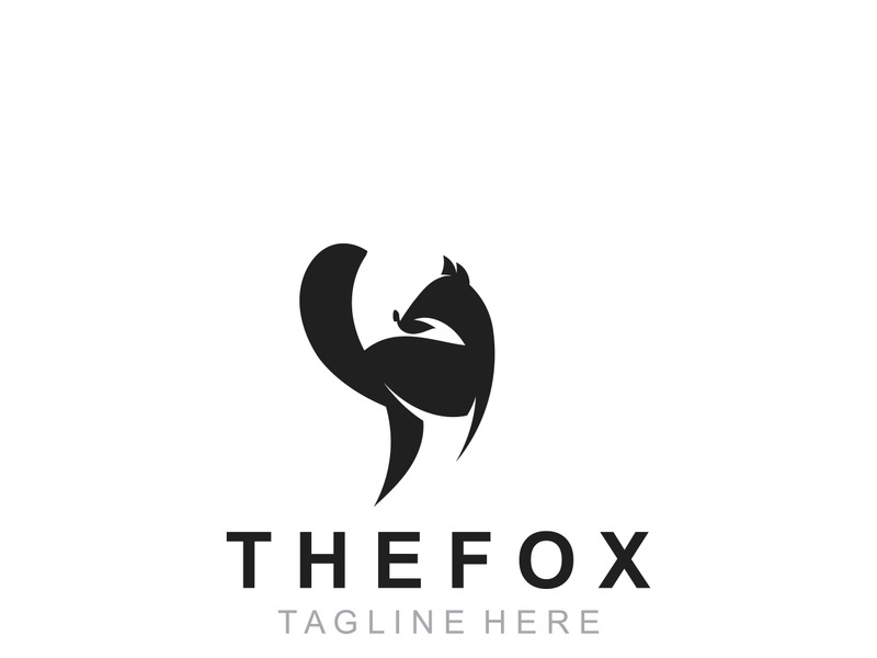 Wild Fox animal Logo Design, Emblem minimal foxes, abstract orange fox Concept, Creative Symbol