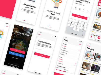 Food ordering & Delivery UI Kit for ADOBE XD