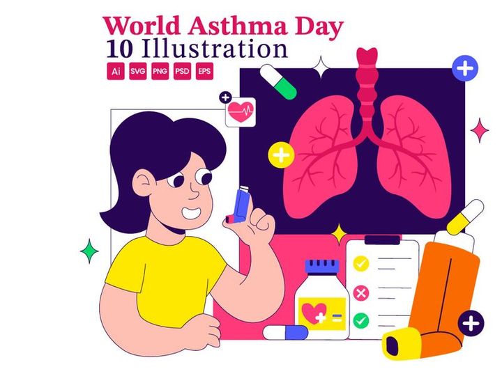 10 World Asthma Day Illustration
