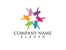 Community Logo Design Template for Teams or Groups.network and social icon design