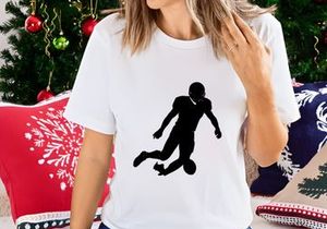 American football player in action silhouette