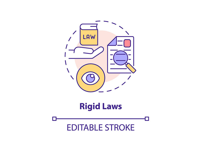 Rigid laws concept icon