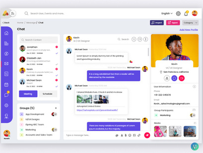 Admin Dashboard Chat Messenger Page Web UI Template
