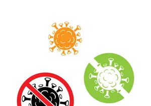 Coronavirus covid-19 prohibition sign flat vector