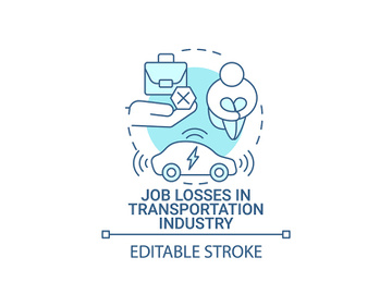 Job losses in transportation industry concept icon. preview picture