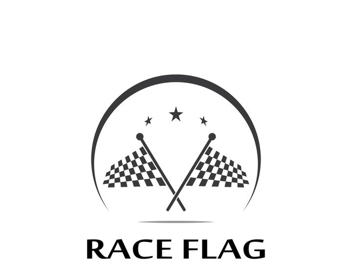 Creative and modern racing flag logo design.