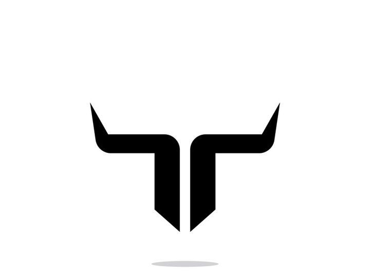 Bull head horns logo design.