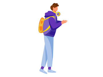 Young man flat vector illustration preview picture