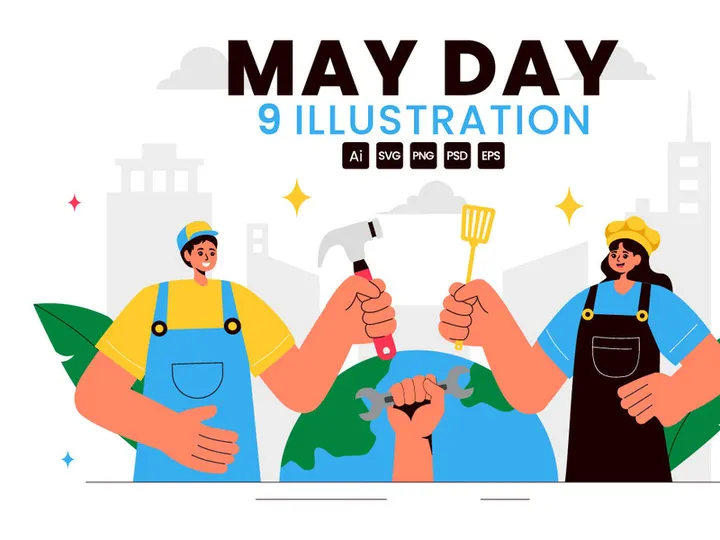 9 Happy May Day Illustration
