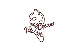 Ice Cream Logo, Vector Fresh Sweet Soft Cold Food Design