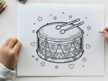 Snare drum with drumsticks music vector illustration flat design