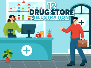 12 Drug Store Illustration preview picture