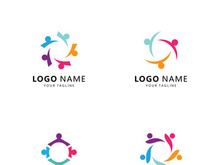 Community and adoption care Logo vector icon template