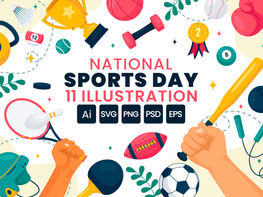 11 National Sports Day Illustration preview picture